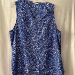 Pleione womens’ blue sleeveless top shirt size L